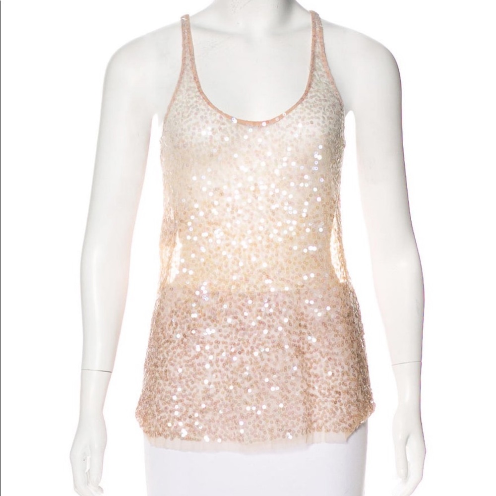 Pink Stella McCartney mesh sequin tank top